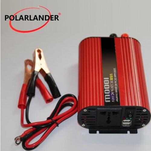DC 12V 24V to AC 220V 110V 1000W Polarlander USB Portable Power Inverter Adapter Charger Universal Voltage Converter