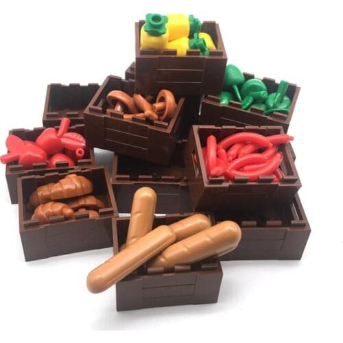 Fruits Food Toys MOC City Blocks Parts for DIY Street View Decor Compatible MOC Parts Blocks for Children Kids