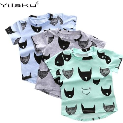 Yilaku Boys Girls Clothing T shirt Summer Cartoon Bat Print Short Sleeve T-shirt Kid Boy Casual T-shirt 2-6Y Shirts CG444