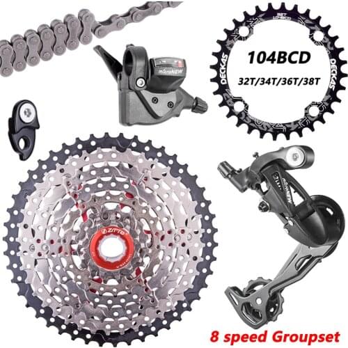 ZTTO MTB 1X8 speed Shifter Rear Derailleur Groupset 8S 32T 36T 40T 42T 46T cassette 9V K7 for xt X7 mountain bike crankset parts