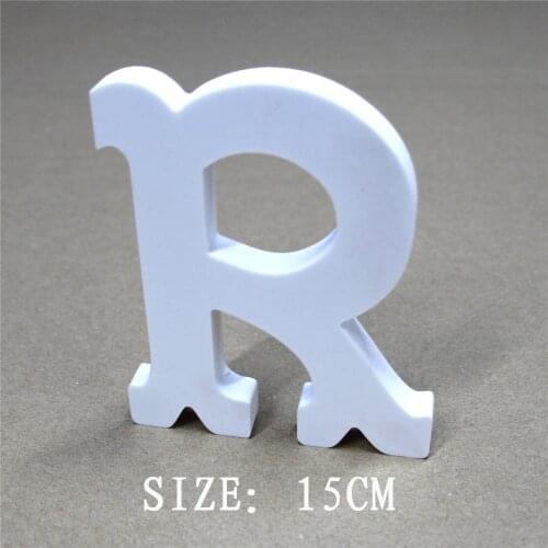 15cm Free standing Artificial Wood Wooden Letters White Alphabet for Wedding Photo Props Birthday Party Home Decorations gift