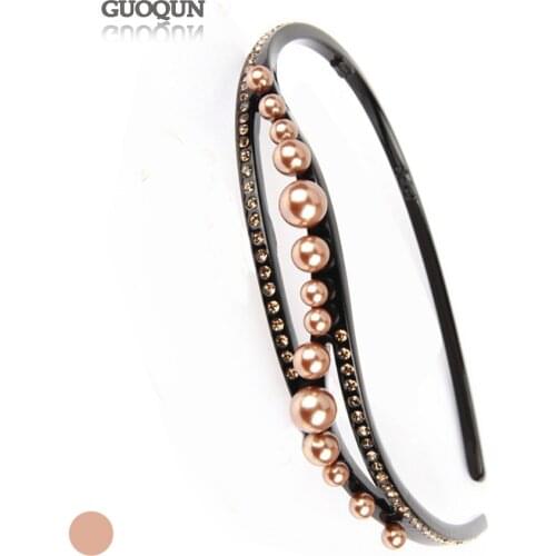 Fancy French Styles Rhinestone Hair Bands - Pearl Headband for Women Lady Hair Accessories - Classic Hair Jewelry Ornament Tiara