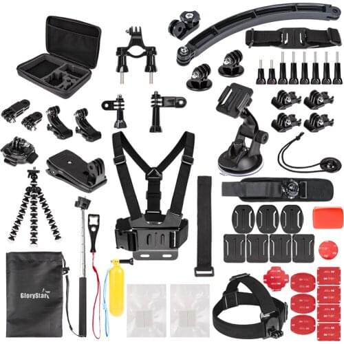 GloryStar Sports Action Camera Accessory Kit for GoPro Hero6 5 Black, Hero 5,4,3,2,1 APEMAN,SJCAM for Xiaomi Yi Xiao mi Yi2 4K