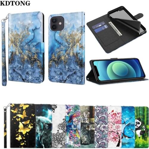 Beautiful Flip Leather Phone Case for iPhone 13 Pro Max Mini Funda 3D Painted Multi Function Wallet Full Protection Cover Capa