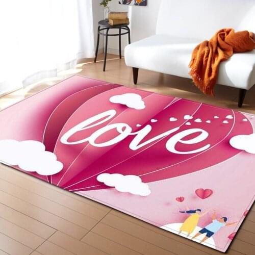Red Wedding Banquet Celebration Carpet Valentines Day Floor Mat Rose Flowers 3D Print Carpets for Living Room Bedroom Area Rugs