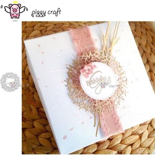 Piggy Craft metal cutting dies cut die mold Round woven grass ring Scrapbook paper craft album card punch knife art cutter die
