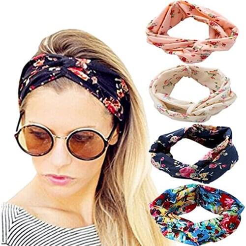 Fashion Girls Yoga Headband Retro Elastic Boho Fancy Style Cross Head Tangled Hairband Cute Hair Accessories Leisure/Sport