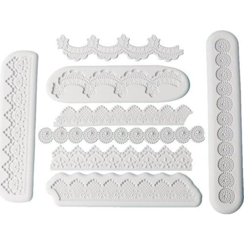 New Baking Tools A Variety Of Wave Lace Round Lace Peach Wavy Silicone Mold Fondant Mold Wedding Cake Lace Decoration Tools
