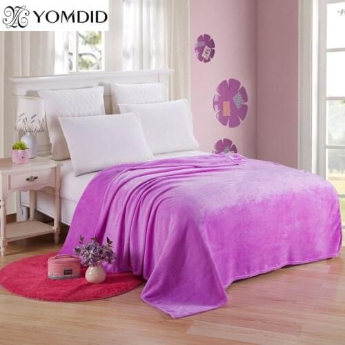 Hot Home textile Flannel Blanket Purple Super Warm Soft Blankets Sofa/Bed/Plane Travel Throw Relax Blanket Solid Color Bedspread