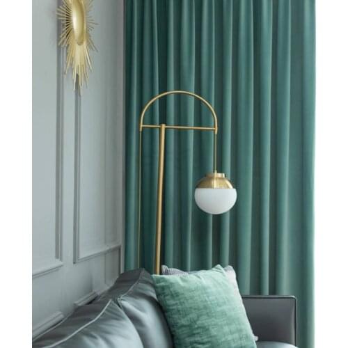 Nordic Simple Solid Color Window Curtains Luxury Grey Velvet Curtain for Bedroom and Living Room