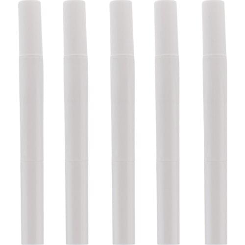 5Pcs/Kit Portable Travel Eyelash Lip Gloss Tube Nail Cuticle Oil Teeth Whitening Twist Pen with Brush 1.4ml/3ml