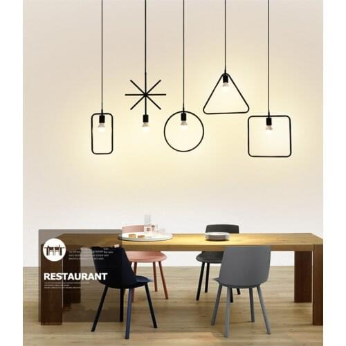 Nordic modern personalized creative bar restaurant chandelier shop window wrought iron geometric chandelier