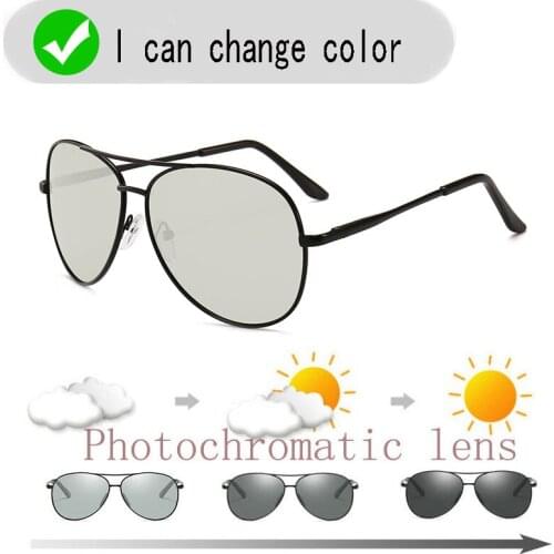 Classic Photochromic Sunglasses Men Polarized Driving Sun glasses for men Vintage Anti-glare Chameleon Sunglass Goggles vintage