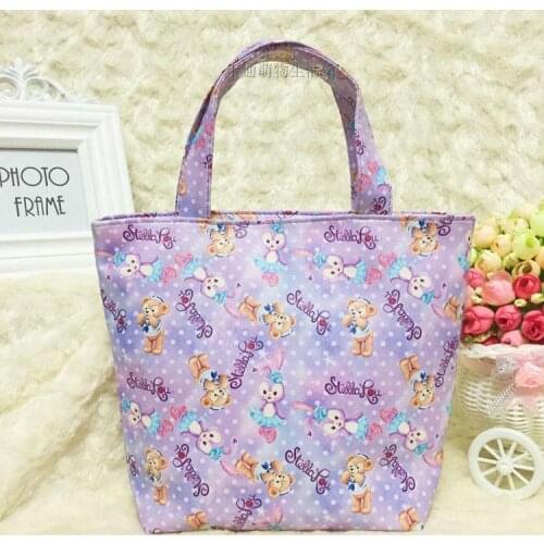 New Duffy Bear Friend Stellalou Handbag Reusable Shopping Bags Cartoon Pu Foldable Shoulder Bags Buffy Bear Totes For Girls Gift