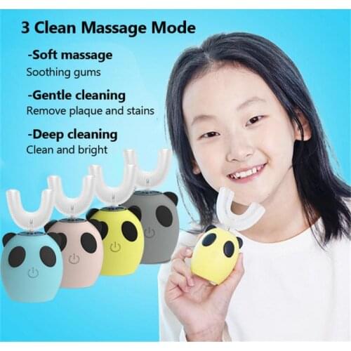 Smart U-shaped Kids Sonic Electric Toothbrush Automatic Ultrasonic Teeth Tooth Brush Cartoon Animals Children Oral Cleaning