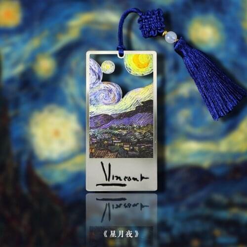 Van Gogh Series Works Stainless Steel Metal Bookmarks Art Exhibition Souvenirs Gift Box Packaging Business Gifts Sunflower