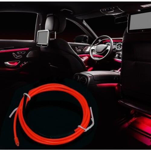 X Autohaux EL Wire Strip Cold Light Set 1 Meter/3ft Car 1 Male to 5 Female Plug Decoration Vehicle Atmosphere Decorative Lamp