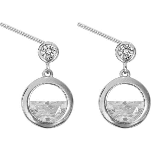 YFN Woman Silver Zircon Drop Earrings Simple Earring For Trendy Jewelry Gift Woman Jewelry Earrings Silver Fashion Woman‘s Gifts