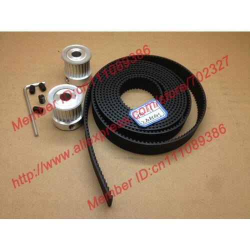 2pcs 24 teeth HTD 3M Timing Pulley Bore 8mm + 2Meters 3M open timing belt width 15mm for CNC machines laser engraving