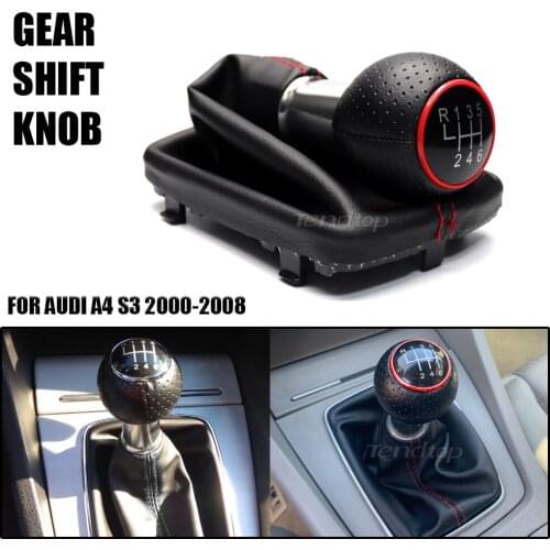 1Pcs For Audi AUDI A4 B6 B7 2002-2008 5/6 Speed Lever Stick Gear Shift Knob Car Styling Facelift