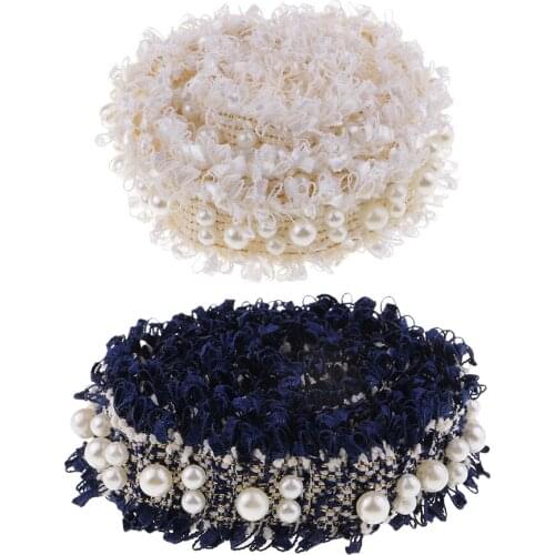 1Yard Beaded Pearl Trimming Lace Ribbon Trim Scrapbooking Applique Embellishment