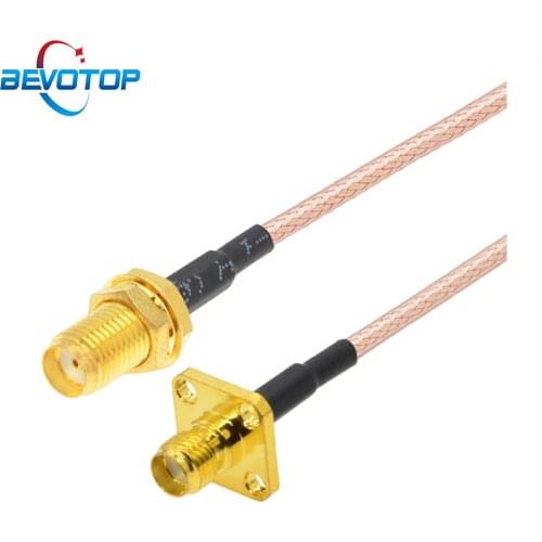 10pcs SMA Female Panel Mount to Straight SMA Female Jack WiFi Antenna Extension Cable Custom RG316 Coaxial Jumper Pigtail Cable