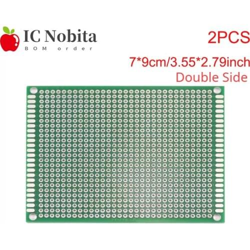 2PCS 7x9 7*9cm Double Sided Prototype Paper PCB Universal Board Experiment Board Fiberglass Board Paper Matrix Circuit Board