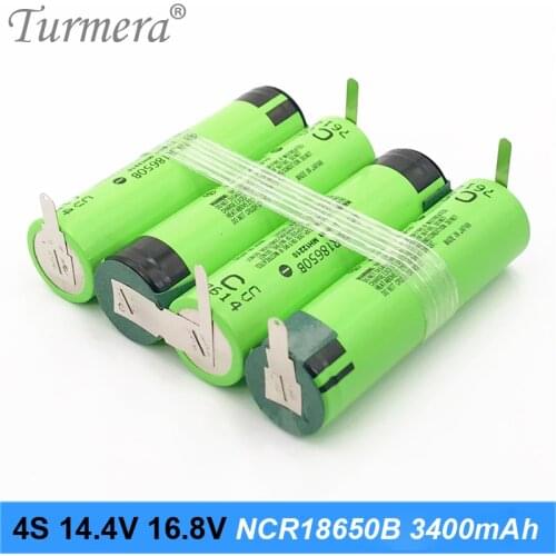 4s NCR18650b 3400mah Battery 18650 pack 16.8v 14.4v welding solder battery for screwdriver tools battery customized battery