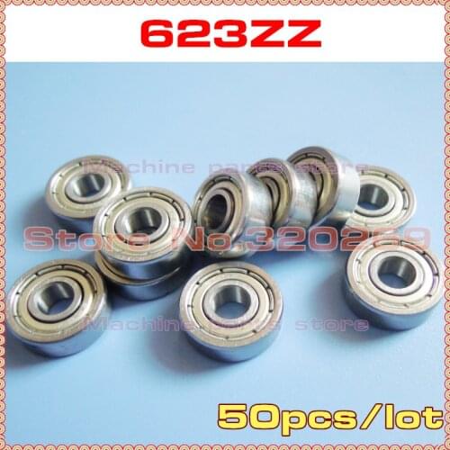 50pcs 623ZZ 623 F623ZZ 3x10x4 Flanged 3*10*4 Mm F623Z Miniature Ball Radial Shaft Bearing F623 ZZ