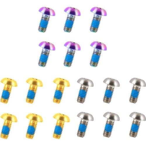 6pcs Titanium Bicycle Disc Brake Rotor Fixing Bolts M5*10mm MTB Bike Brake Screw U2JB