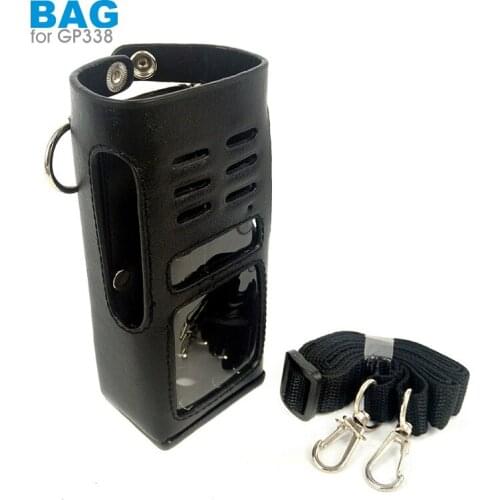 PU Leather Bag Case for Motorola GP338 GP360 GP380 HT1250 Walkie Talkie Two Way Radio Hard Holster Protective Sleeve