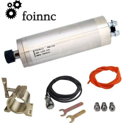 CNC Water Cooling Spindle Motor 80mm 2.2KW ER20 220V 24000 rpm water Cooled Spindle For DIY CNC Milling Machine