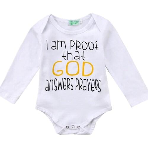 FOCUSNORM Infant Baby Boys Girls Bodysuit Pring Print Letter Long Sleeve Bodysuit Jumpsuit Cotton Outfits Clothes