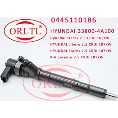 Common Rail 0445110186 Injector Nozzle 0 445 110 186 Fuel Sprayer 0445110186 For HYUNDAI Starex 33800-4A100