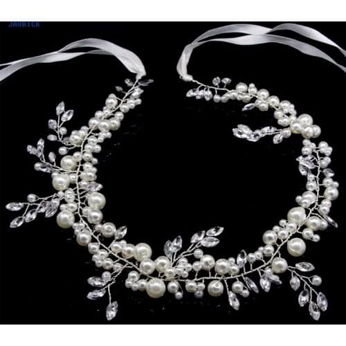 JAVRICK Bride Headwear Bridesmaid Hairwear Faux Pearl Bridal Tiara Wedding Accessories
