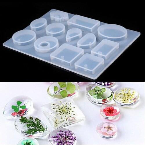 Hot Crystal Silicone Mold Pro Bracelet Pendant Epoxy Resin Crafts Square Ellipse Clay Molds DIY Jewelry Making Tools