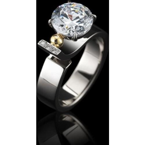 Hot Sale Fashion White Zircon Creative Number 6 Jewelry Ring Austrian Crystal Open Adjustable for Women Girls Rings