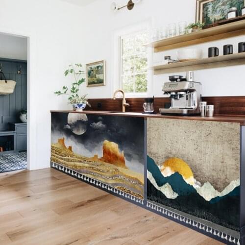 Printed Short Curtains Nordic Dustproof Half-curtain Simple Tassel Half Curtain for Kitchen Cabinet Door Scenic Curtains Decor