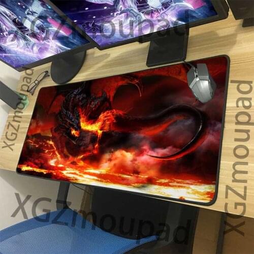XGZ mouse pad custom large mouse pad exquisite black lock animal magma dragon computer table mat anti slip for dota csgo gamer X