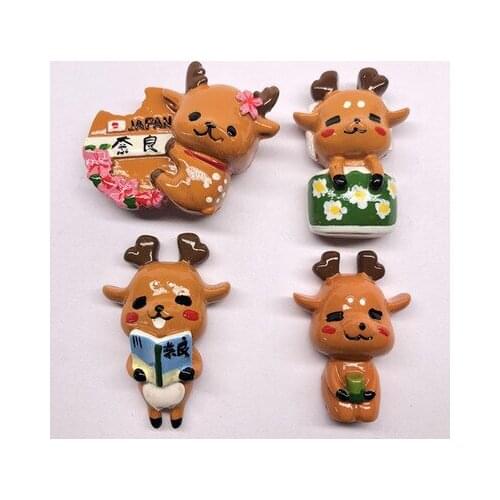Fridge magnet Japan nara souvenir deer animal art crafts resion stereo decoration magnetic sticker paste kids like mini model