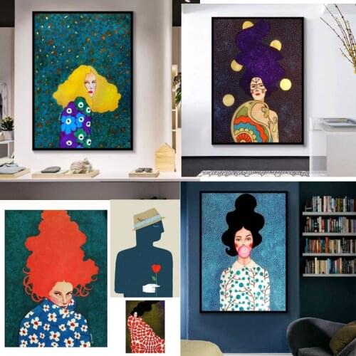 Fashion Modern Figure Characters Watercolor Colorful Canvas Painting Poster Home Decor Wall Art Pictures For Living Room Bedroom
