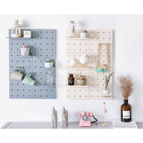 Wall Shelf Hook Hole Board Wall Mounted Storage Rack PP 22x22cm Hanging Plate Organizer For Kitchen Bathroom Balcony Plants