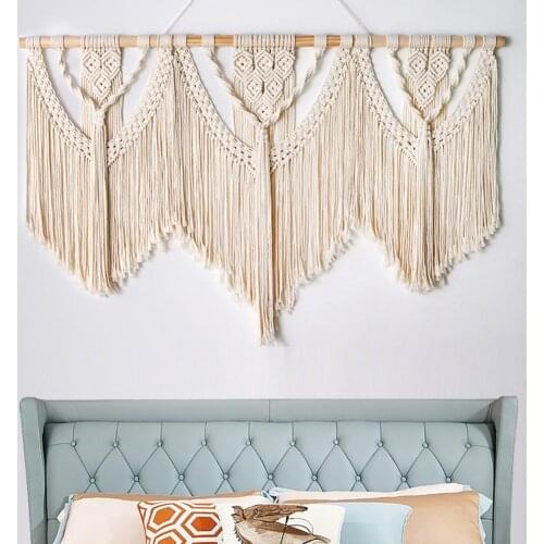 Wall HangingTapestry Ornaments Curtain Triangle Tassel Hem Home Decoration Nordic Style Homestay Decor Door Curtain Tapestry