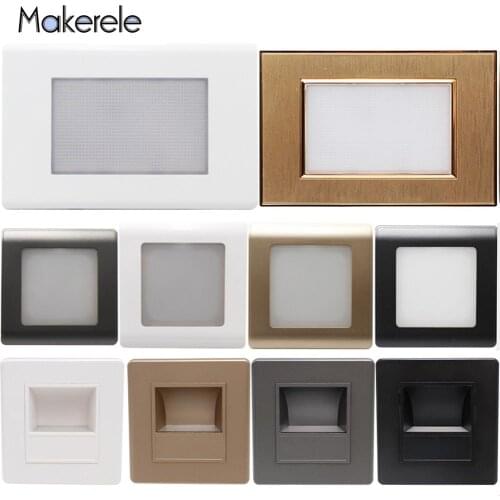 Led Stair Light Steady Ground Light Porch / Corridor / Corner / Stair Lamp Wall Foot Lights Switch Plastic Panel