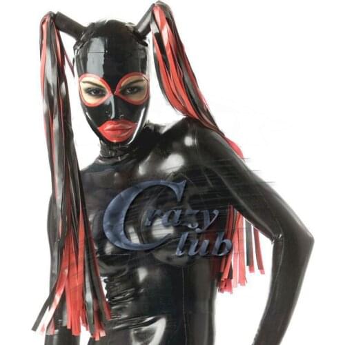 New Fashion Erotic Latex Stuff Sale Latex Mask Fetish Latex hood mask heroine hood with tress Free Shipping Fast Delivery
