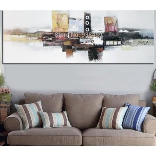 Huge Wall Decoration Pictures Hand Painted Modern Abstract Canvas Art Works Acrylic Oil Painting On Canvas 40X120CM Unframed