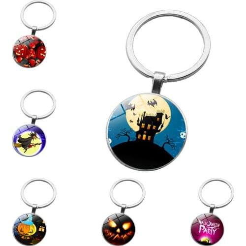Personalized Custom Keychain Pendant Fashion Metal Glass Key Chain Small Gifts Halloween Holiday Gifts