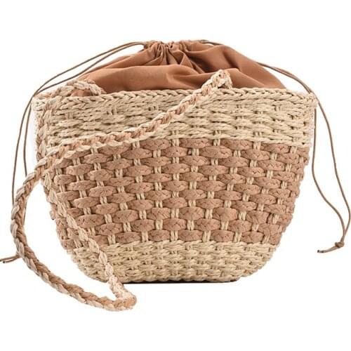 Woven straw beach bag sac a main femmes hand bag handtassen dames shoulder bag bolso de hombro mujer totebag woman bag handtas