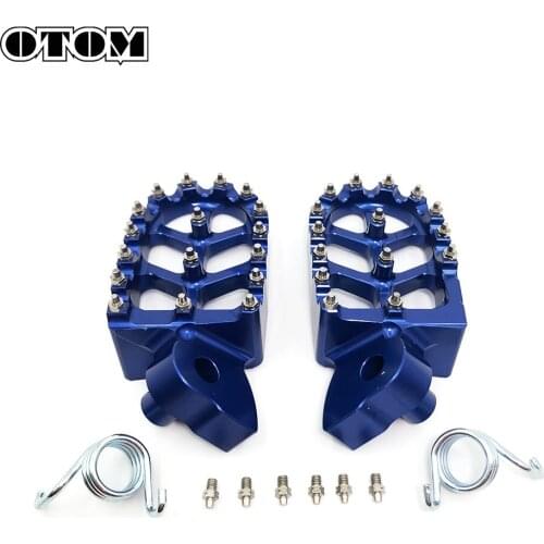 OTOM Motorcycle Footrest Footpeg Foot Pegs For YAMAHA YZF YZ YZFX WRF 125 250 426 450 Motocross Part Front Pedal W/ Spring Teeth