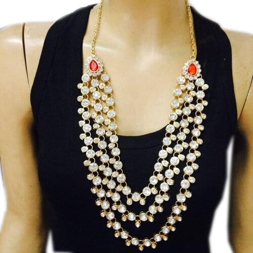 Simple Lightweight Bollywood Kundan Necklace Tikka Jhumar Bridal Wedding Party NK-199